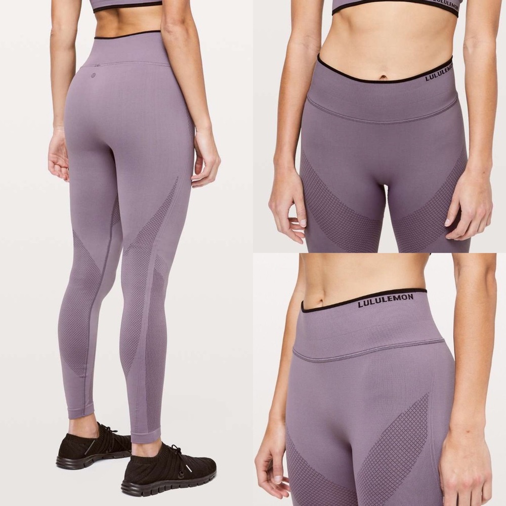 Lululemon iconic sweat tight in graphite purple/black
